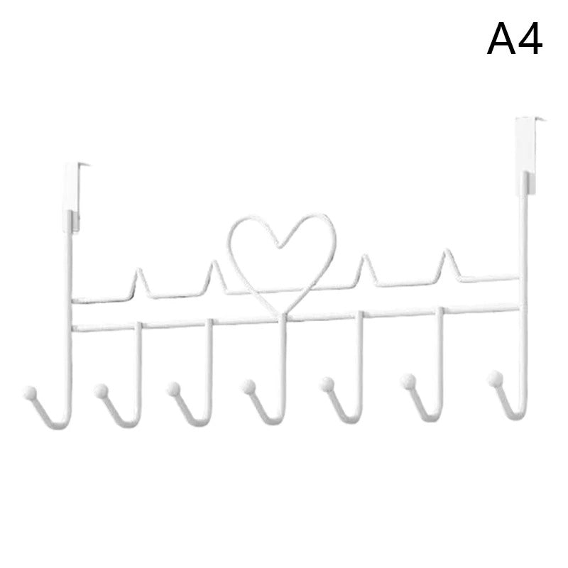 Heart-Shaped Door Behind Hook Storage Wall Hanging Clothes Hanger Hook Punch-free Hanger Bedroom Organizer Storage Accessories