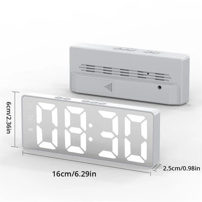 LED Mirror Table Clock Digital Alarm Snooze Display Time Desktop Electronic Table Clocks Desktop Clock