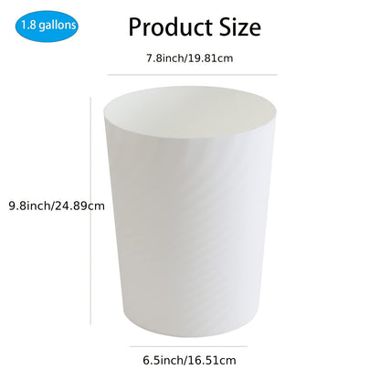 Small Plastic Trash Can for Waste Paper，Suitable for Bathroom，Easy to Clean，99% Compatible RV，Perfect for Bathroom、Kitchen、Bedroom、Dressing Room、Manual Room、Office and University Use（Black/White/Gray，1.8 Gallon）。