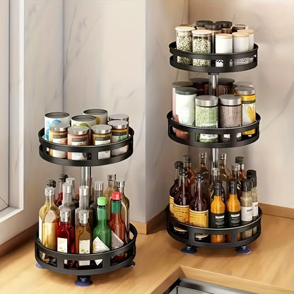 Multifunctional Rotating Storage Box-Save Space，Non-Slip Table Storage，Suitable for Tableware and Cosmetics，Spice Storage Box Kitchen Storage