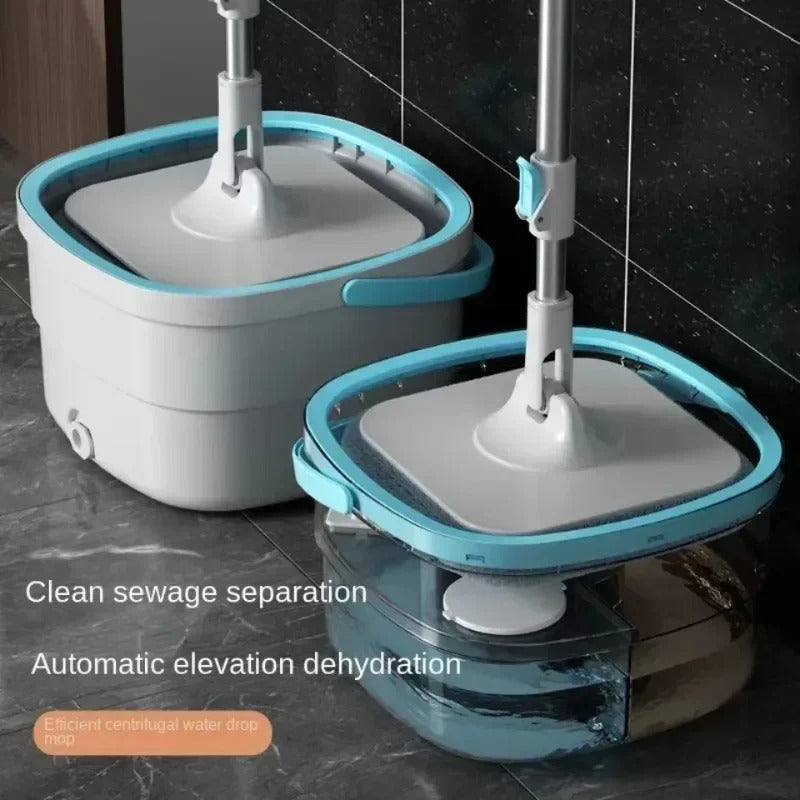 Rotating Squeeze Mop Automatic Sewage Separation Bucket Set Wash-Free Spin Floor Washing Mop Cleaning Tools Bathroom Accessories