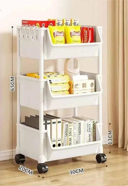 Household trolley bookshelf Kitchen storage shelf Kitchen corner slit cabinet Bathroom living room toy storage shelf