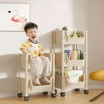 Household trolley bookshelf Kitchen storage shelf Kitchen corner slit cabinet Bathroom living room toy storage shelf