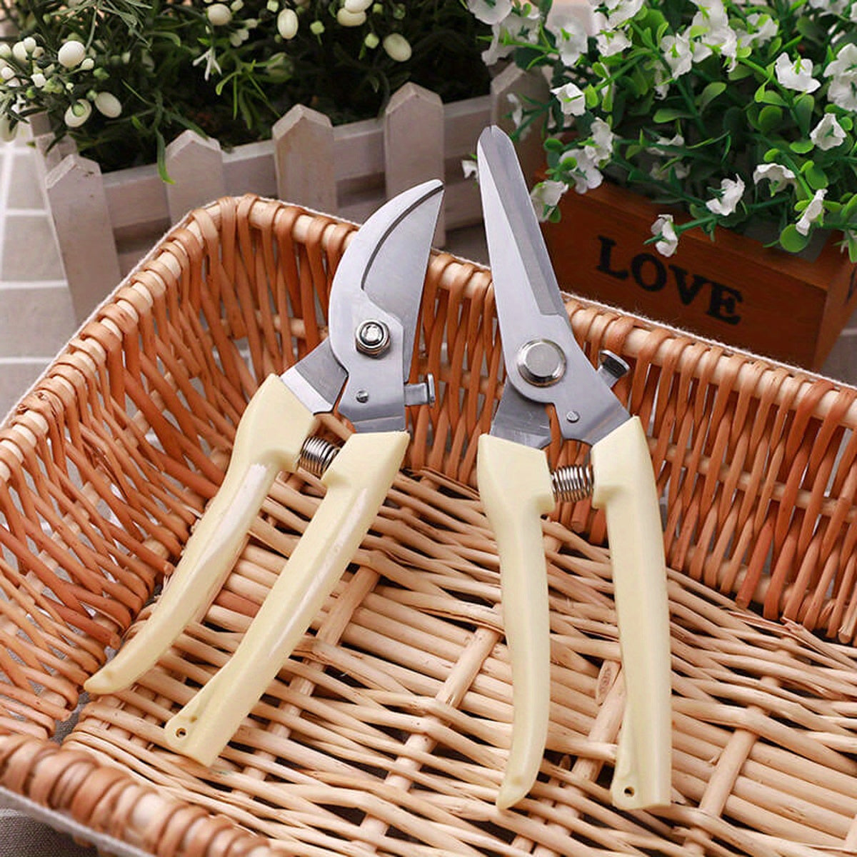 1 Pieces/2 Garden Pruning Shear Set Sharp Blade，Suitable for Cutting Flowers、Pruning Plants、Bonsai and Fruit Picking