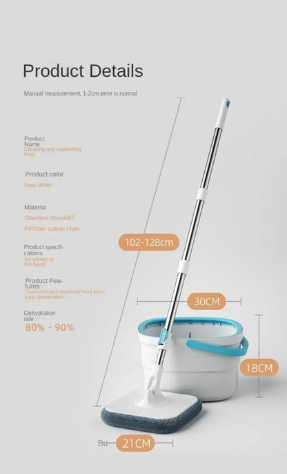 Rotating Squeeze Mop Automatic Sewage Separation Bucket Set Wash-Free Spin Floor Washing Mop Cleaning Tools Bathroom Accessories