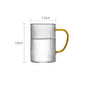 Classical Vertical Stripes Glass Coffee Mug With Golden Handle Milk Tea Cup Water Juice Beer Whiskey Cocktails Drinkware