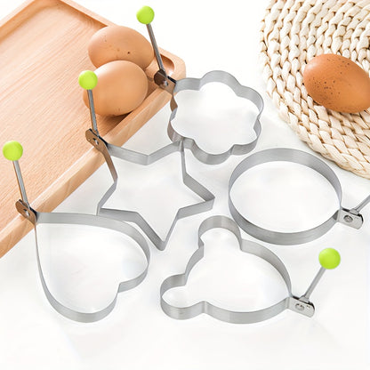 5个，Egg Ring，Stainless Steel Egg Cooking Ring，Pancake Mold with Fried Egg and Omelet，Kitchen Utensils，Kitchen Supplies，Kitchen Accessories，Household kitchen utensils