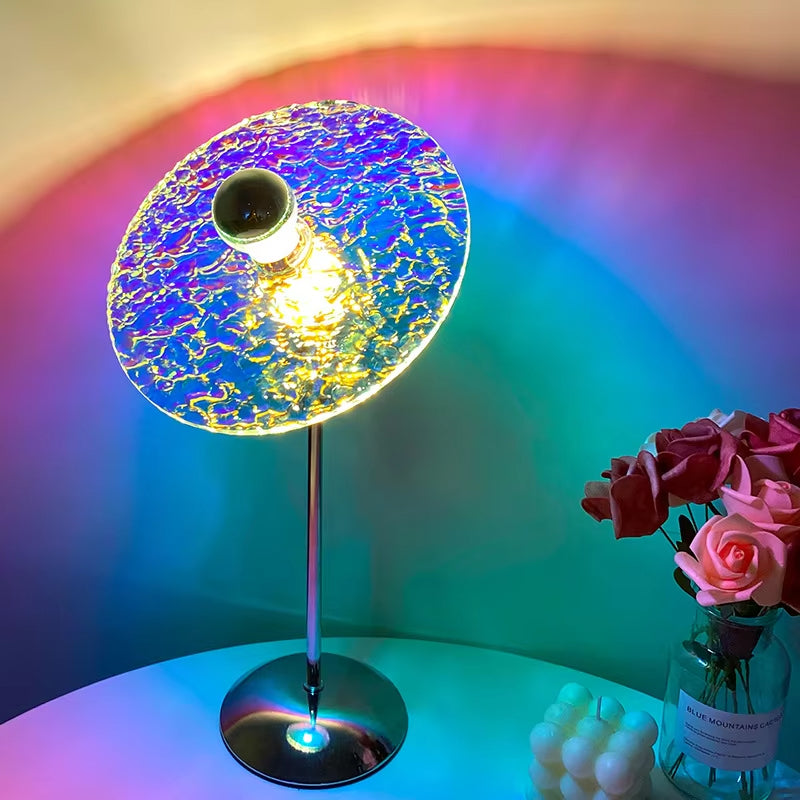 USB sunset projection perfect selfie tool table lamp LED color rainbow light room bar decoration atmosphere shooting table lamp