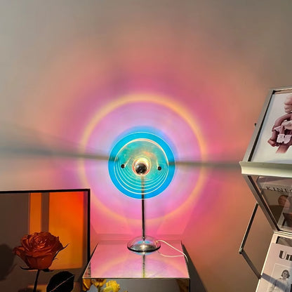 USB sunset projection perfect selfie tool table lamp LED color rainbow light room bar decoration atmosphere shooting table lamp