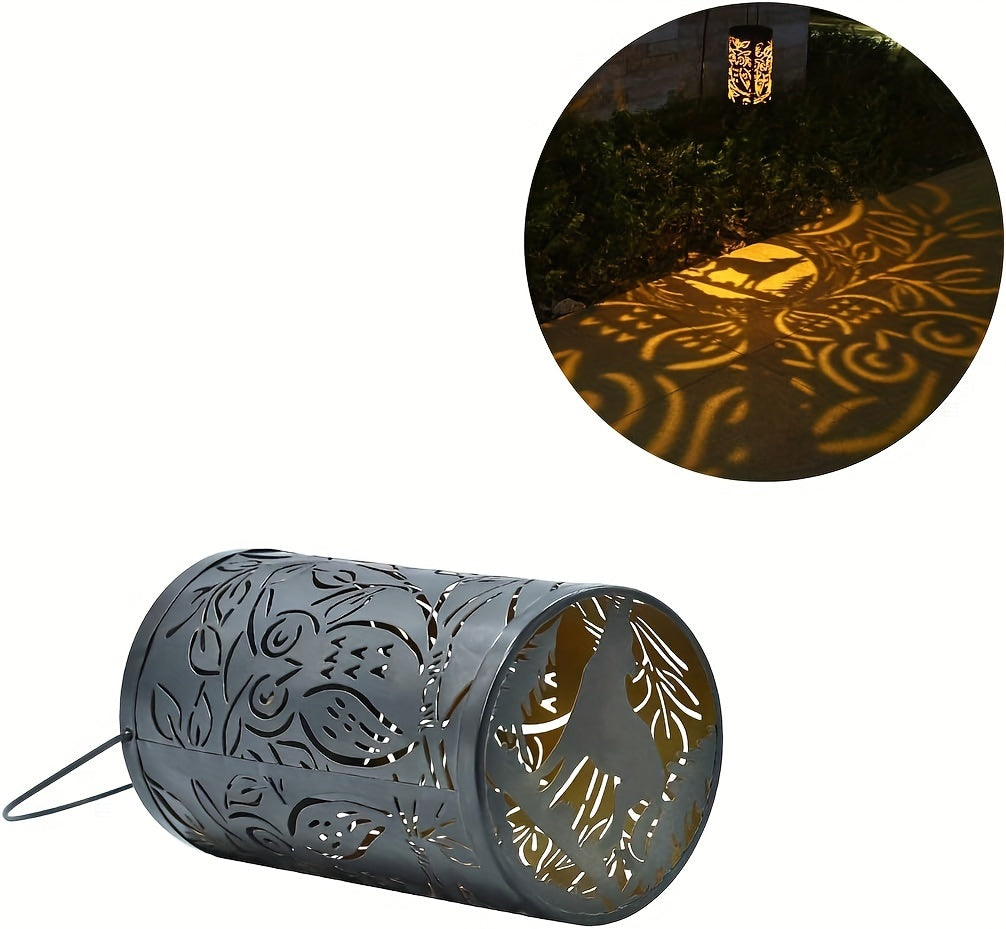 2 Retro Solar Chandelier，Retro Iron Art Decorative Channel Light with Handle，Outdoor Metal Lighting，Suitable for Gardens、Courtyard、Backyard、Porch、Table and Tree - Solar Power Supply，Hanging Solar Lamp，Solar Iron Lantern，Decorative Retro