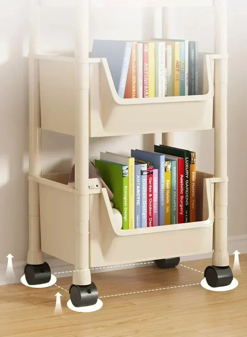 Household trolley bookshelf Kitchen storage shelf Kitchen corner slit cabinet Bathroom living room toy storage shelf