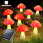 8One Solar Mushroom Lamp，Outdoor Garden Path LED Lamp，8Mode，Perfect for Christmas、Thanksgiving and New Year Gifts，Suitable for Courtyard、Garden、Lawn、Trail and Cemetery Decoration，Plastic Lamps with Solar Charging，800mAh Nickel Battery，Button Control，Semi-