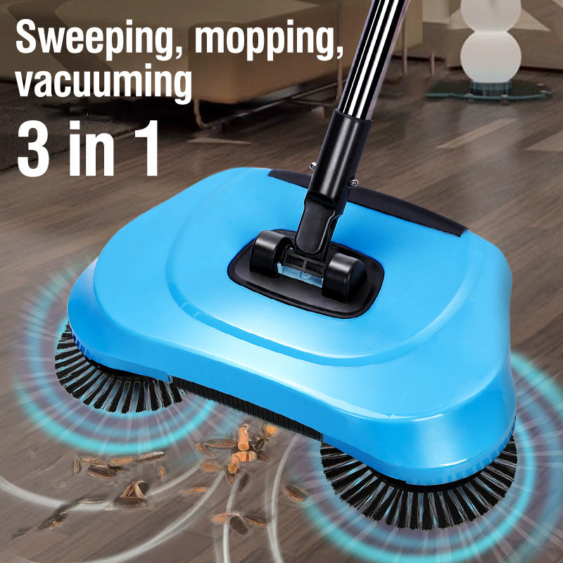 Manual Broom Pusher，Multifunctional Cleaning Tool with Sweeping and Mopping Functions，Long Handle Push Broom with Automatic Spiral Deep Cleaning System，Easy to clean, fits the floor，Suitable for Hardwood Floors、Tile、Kitchen、Home、Office，Cleaning Supplies，C